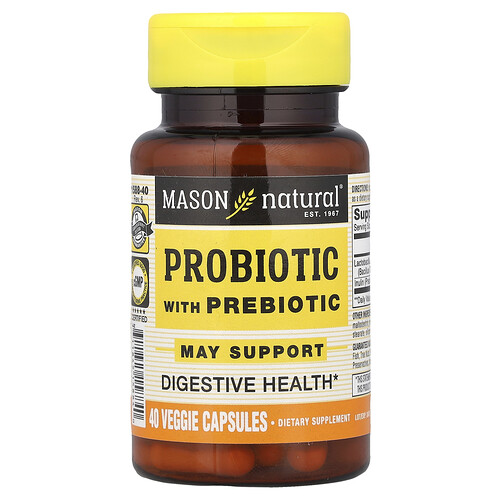 Mason Natural, Probiotic with Prebiotic, Probiotikum mit Präbiotikum, 40 vegetarische Kapseln