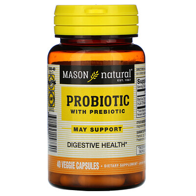 Mason Natural Пробиотик с пребиотиком, 40 вегетарианских капсул