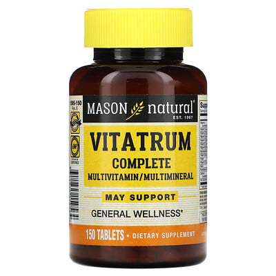 

Mason Natural, Vitatrum Complete Multivitamin/Multimineral, 150 Tablets