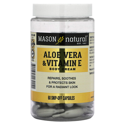 

Mason Natural Aloe Vera & Vitamin E Body Cream 60 Snip-Off Capsules