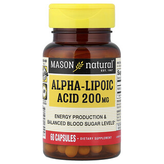 Mason Natural, Acide alpha-lipoïque, 200 mg, 60 capsules