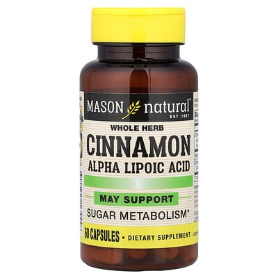 Product Image for Mason Natural, Cinnamon Alpha Lipoic Acid, 60 Capsules