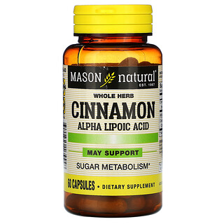 Mason Natural, シナモンアルファリポ酸、60粒