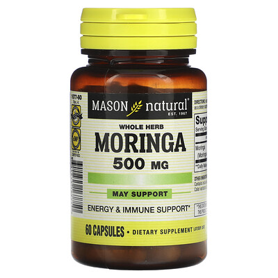 

Mason Natural Whole Herb Moringa 500 mg 60 Capsules