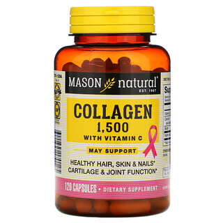 Mason Natural, Colágeno 1.500 com Vitamina C, 120 Cápsulas