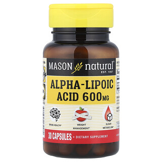 Mason Natural, Acide alpha-lipoïque, 600 mg, 30 capsules