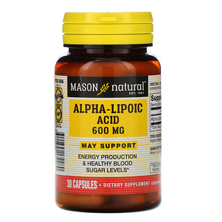 Mason Natural, アルファリポ酸、600mg、30粒