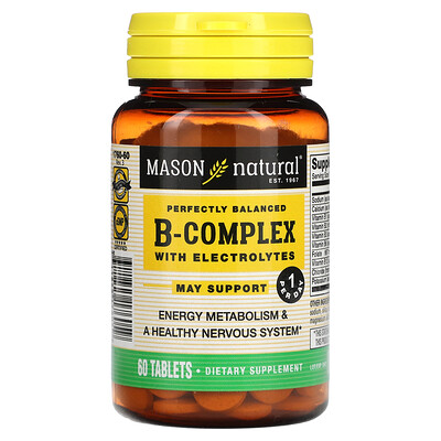 

Mason Natural, B-Complex with Electrolytes, 60 Tablets