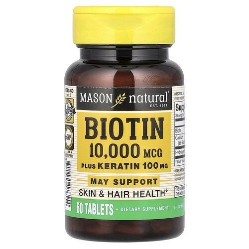 Mason Natural, Biotin Plus Keratin, 60 Tabletten