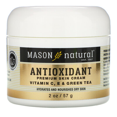 Mason Natural Antioxidant Premium Skin Cream, Vitamin C, E & Green Tea, 2 oz (57 g)
