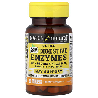 Mason Natural, Enzimas Ultra Digestivas à Base de Plantas, 60 Comprimidos
