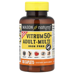 Vitrum 50+ для дорослих, без заліза, 100 капсул