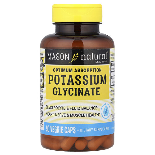Mason Natural Mason Natural, Optimum Absorption Potassium Glycinate, 90 Veggie Caps