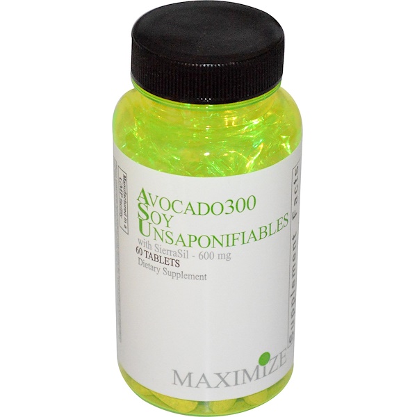 Maximum International, Avocado 300 Soy Unsaponifiables, Неомыляемый остаток масла авокадо и бобов сои, 600 мг, 60 таблеток