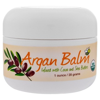 Sierra Bees, Argan Balm with Cocoa & Shea Butter, Superior to Petroleum Jelly, 1 oz (28 g)