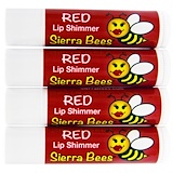 Sierra Bees, Тонированный бальзам-блеск для губ, Красный оттенок, 4 бальзама, отзывы