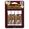 Sierra Bees, Bálsamo labial orgánico, Cereza negra, Paquete de 4, 0.15 oz (4.25 g) c/u