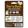 Sierra Bees, ลิปบาล์มออร์แกนิก กลิ่นมะพร้าว บรรจุ 4 แท่ง ขนาดแท่งละ 0.15 ออนซ์ (4.25 ก.)