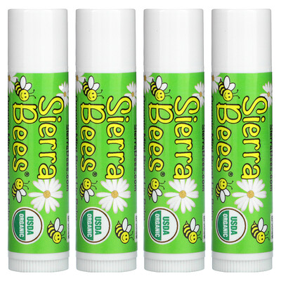 

Sierra Bees Органические бальзамы для губ мятный взрыв 4 штуки в упаковке весом 0 15 унции (4 25 г) каждая