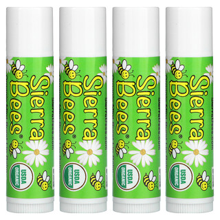 Sierra Bees, Bio-Lippenbalsame, Minz-Burst, 4er-Pack, 0,15 oz (4,25 g) pro Stück