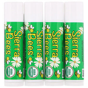 Отзывы о Сиерра Бис, Organic Lip Balms, Tamanu & Tea Tree, 4 Pack, .15 oz (4.25 g) Each