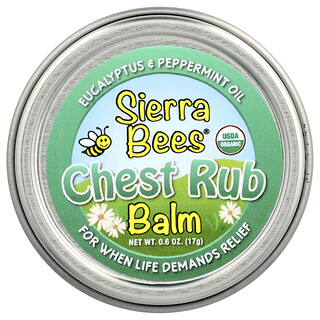 Sierra Bees, 胸部按摩膏，桉树和薄荷，0.6 盎司（17 克）