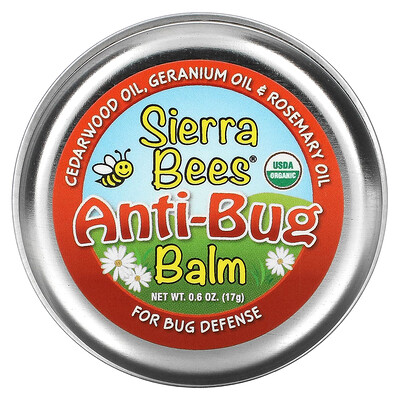 Sierra Bees бальзам против насекомых, масло кедра, герани и розмарина, 17 г (0,6 унции)