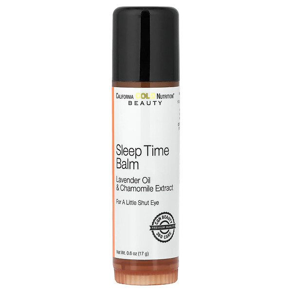 California Gold Nutrition Sleep Time Balm Stick, Lavender & Chamomile, 0.6 oz (17 g)
