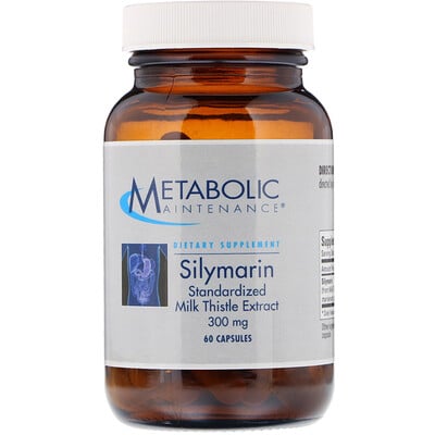Metabolic Maintenance Силимарин, стандартизированный экстракт расторопши, 300 мг, 60 капсул
