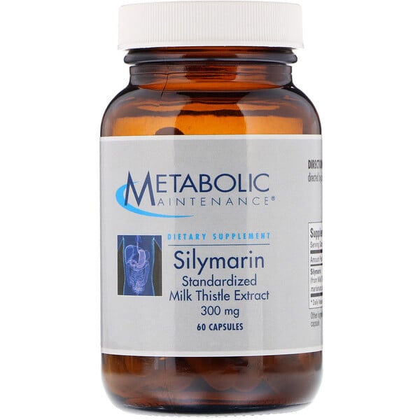 Silimarina, Extracto Estandarizado de Cardo de Leche, 300 mg, 60 Capsulas