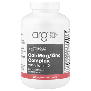Metabolic Maintenance, комплекс с кальцием, магнием и цинком с витамином D, 240 вегетарианских капсул