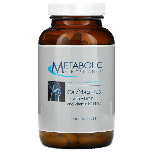 Cal / Mag Plus с витамином D и витамином K2 MK-7, 180 капсул