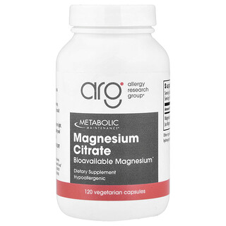 Metabolic Maintenance, Citrato de magnesio, 120 cápsulas vegetales