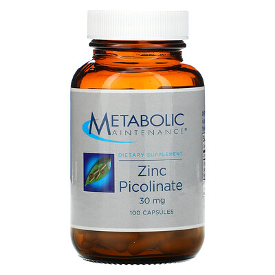 Metabolic Maintenance Пиколинат цинка, 30 мг, 100 капсул