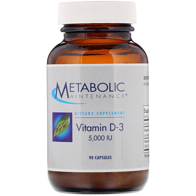 Metabolic Maintenance Витамин D-3, 5,000 МЕ, 90 капсул