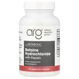 Metabolic Maintenance, Cloridrato de Betaína com Pepsina, 90 Cápsulas Vegetarianas