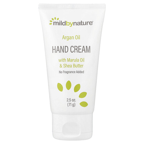 Mild By Nature, Argan Oil Hand Cream with Marula Oil & Coconut Oil, Arganöl-Handcreme mit Marulaöl und Kokosnussöl, beruhigend und parfümfrei, 71 g (2,5 oz.)