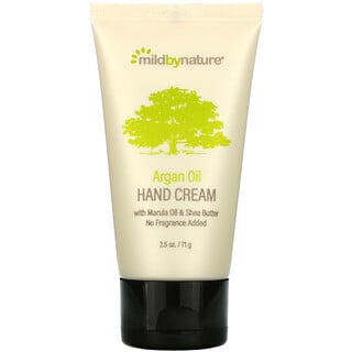 Mild By Nature, Argan Oil Hand Cream with Marula Oil & Shea Butter, Unscented, 2.5 oz (71 g)