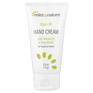 Mild By Nature, Crema para las manos con aceite de argán más aceites de marula y coco, y manteca de karité, Con efecto calmante y sin fragancia, 71 g (2,5 oz)