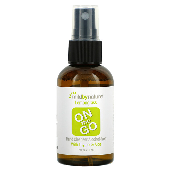 Mild By Nature, オンザゴー、ハンドクレンザー、アルコール不使用、レモングラス、60ml（2液量オンス）
