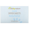 Mild By Nature, Dryer Sheets, Unscented, 40 Compostable Sheets