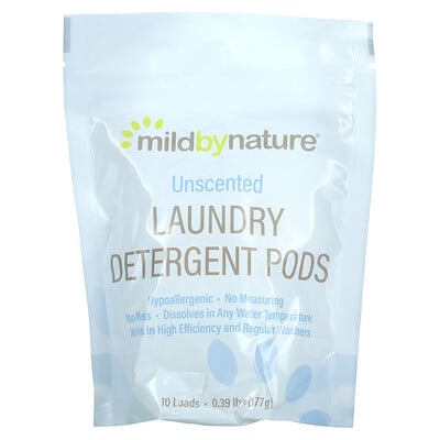 

Mild By Nature Laundry Detergent Pods Unscented 10 Loads 0.39 lbs 6.24 oz (177 g)