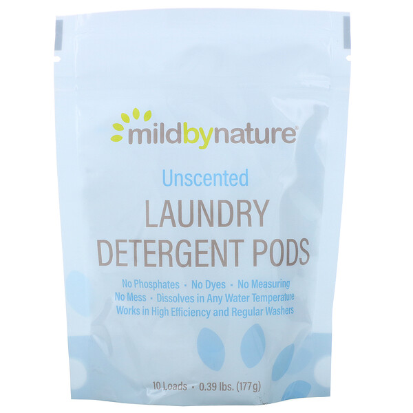 Mild By Nature, Laundry Detergent Pods, Unscented, 10 Loads, 0.39 lbs ...