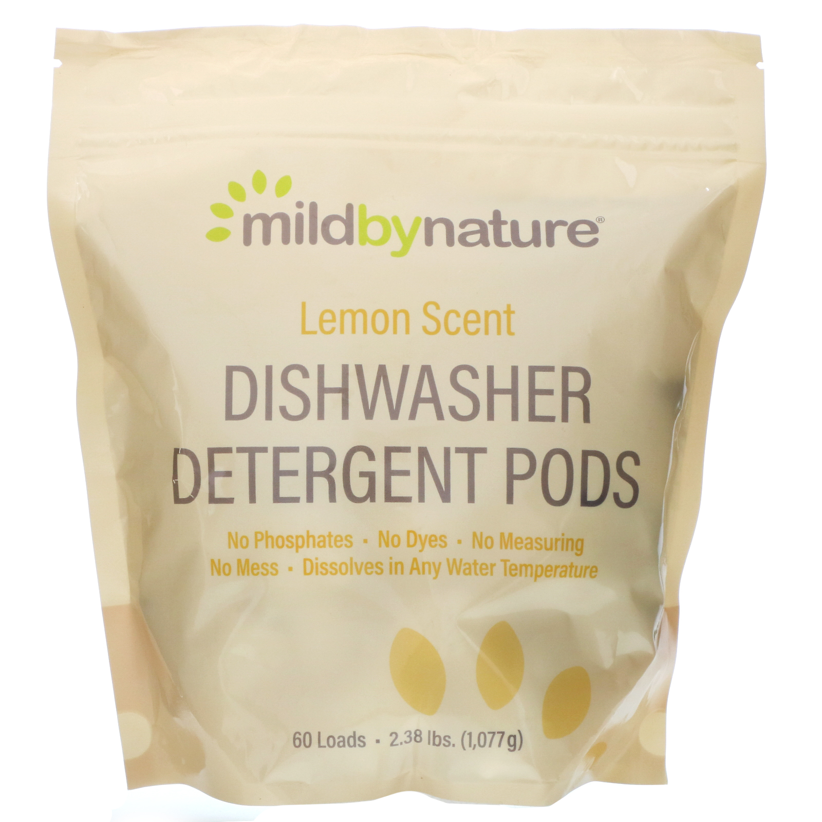 Mild By Nature, Automatic Dishwashing Detergent Pods, Lemon Scent, 60