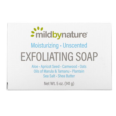 Купить Mild By Nature отшелушивающее мыло, с маслами марулы, таману и ши, без запаха, 141 г (5 унций)