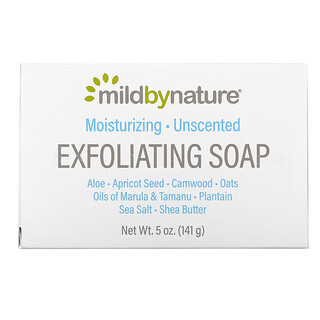 Mild By Nature, Exfoliating Bar Soap, Peeling-Seifenstück, mit Marula- und Tamanu-Ölen plus Sheabutter, geruchsneutral, 141 g (5 oz.)
