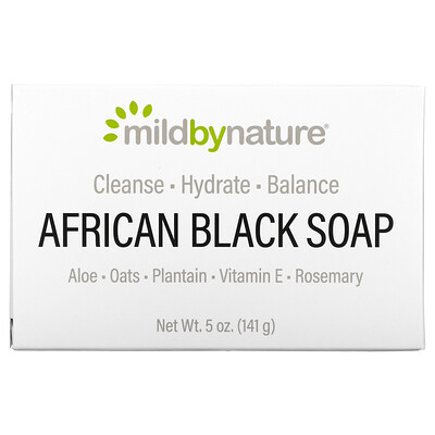 Купить Mild By Nature африканское черное кусковое мыло, с овсом и плантаном, 141 г (5 унций)
