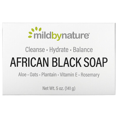 Mild By Nature африканское черное кусковое мыло, с овсом и плантаном, 141 г (5 унций)