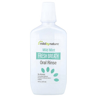 Mild By Nature, Enxaguante Bucal para um Hálito Fresco, Sem Álcool, Menta Suave, 473 ml (16 fl oz)