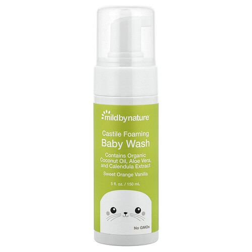 Mild By Nature, Foaming Castile Baby Wash, schäumendes Kastilien-Waschgel für Babys, Süßorange–Vanille, 148 ml (5 fl. oz.)